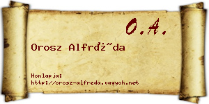Orosz Alfréda névjegykártya